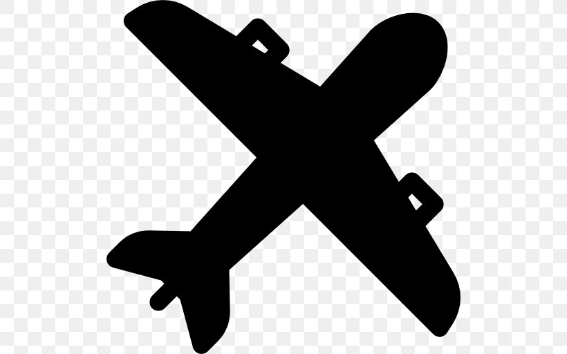 Airplane Aircraft Flight Clip Art, PNG, 512x512px, Airplane, Air Travel, Aircraft, Black And White, Flight Download Free