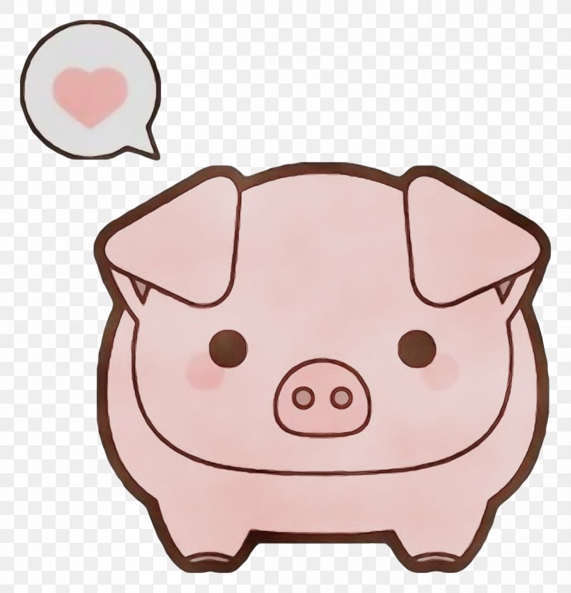 Domestic Pig Pink Snout Nose Suidae, PNG, 1242x1291px, Watercolor, Cartoon, Domestic Pig, Fawn, Livestock Download Free