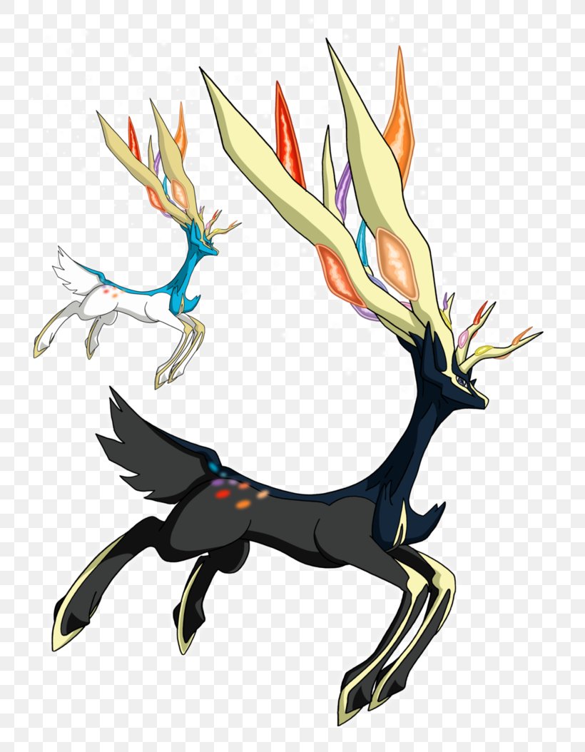 Xerneas And Yveltal Drawing Clip Art, PNG, 757x1054px, Xerneas And Yveltal, Antler, Art, Artist, Deer Download Free