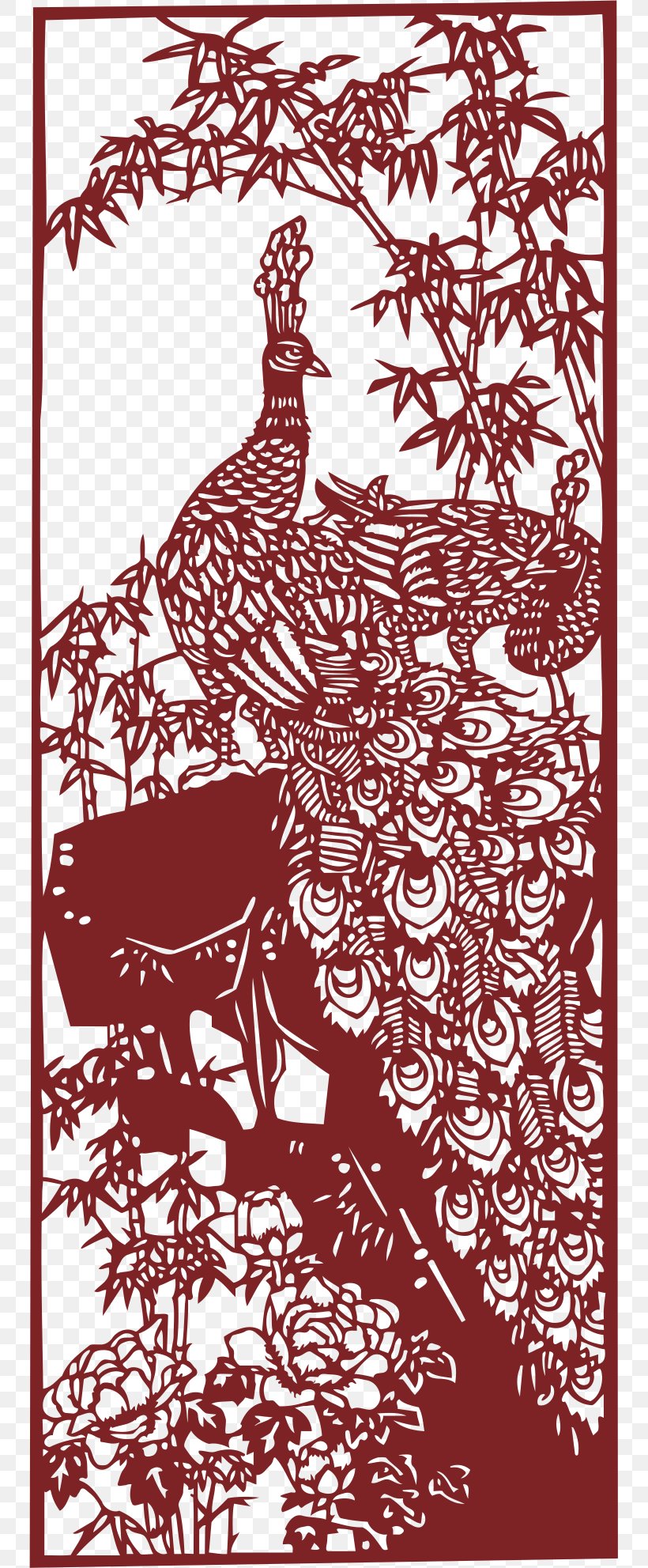 Chinese Paper Cutting Papercutting, PNG, 745x1983px, Papercutting, Area, Art, Black And White, Branch Download Free