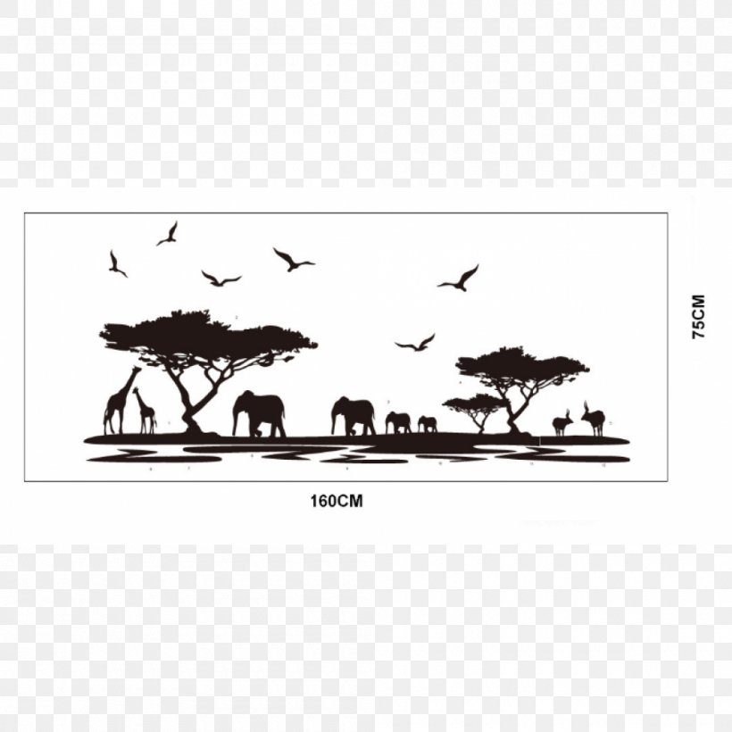 Wall Decal Sticker Mural, PNG, 1000x1000px, Wall Decal, Antler, Black And White, Cattle Like Mammal, Decal Download Free