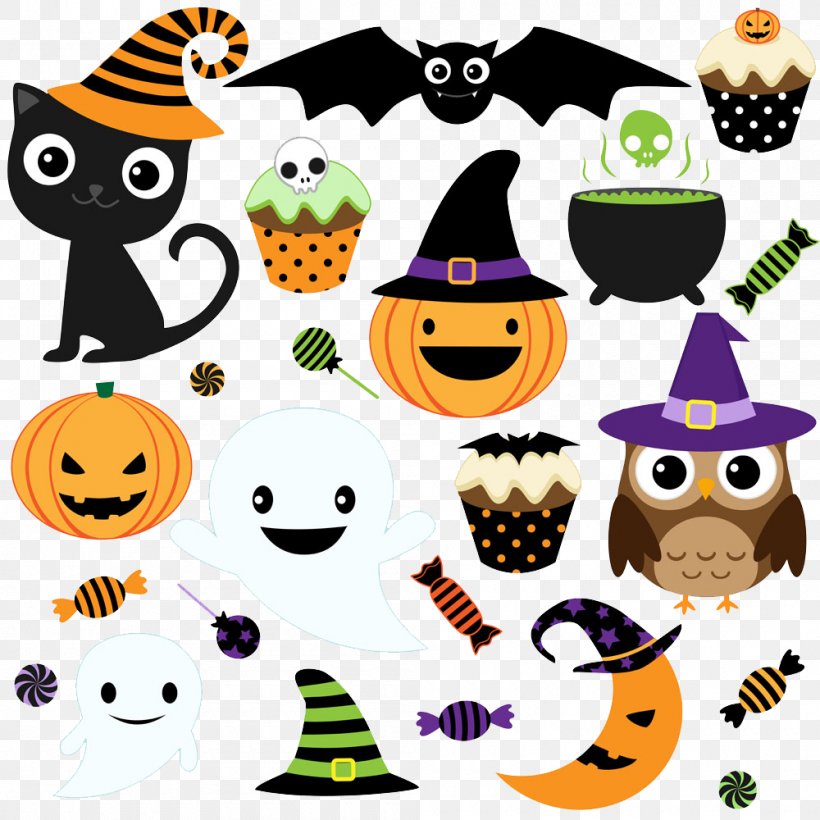 Halloween Cartoon Drawing Clip Art, PNG, 1000x1000px, Halloween, Animation, Artwork, Cartoon, Drawing Download Free