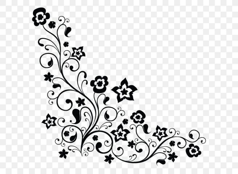 Ornament Flower Floral Design Art Pattern, PNG, 600x600px, Ornament, Art, Black, Black And White, Branch Download Free