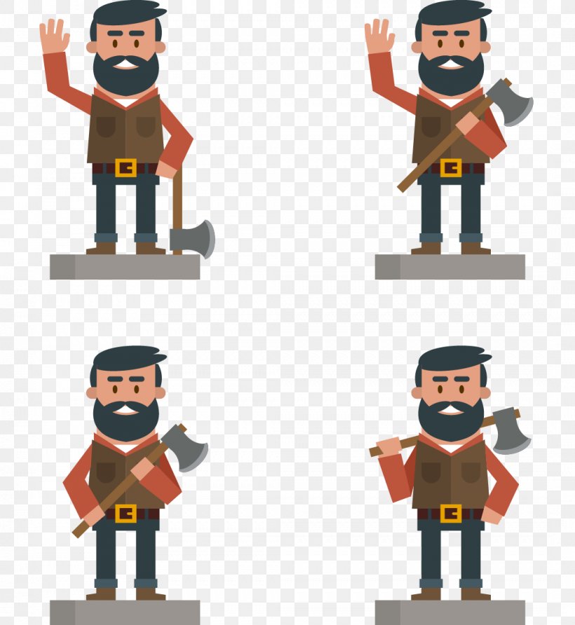 Lumberjack Euclidean Vector Flat Design Illustration, PNG, 1066x1160px, Lumberjack, Axe, Business, Cartoon, Drawing Download Free