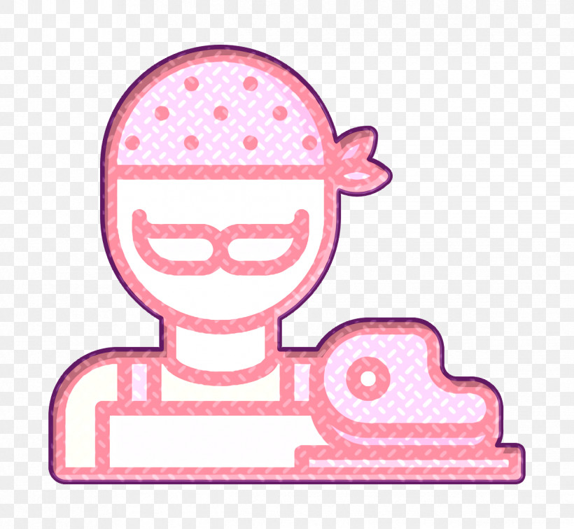 Professions And Jobs Icon Butcher Icon, PNG, 1244x1148px, Professions And Jobs Icon, Butcher Icon, Line, Pink, Sticker Download Free