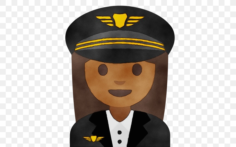 Emoji Aircraft Pilot Unicode Airplane, PNG, 512x512px, Watercolor, Aircraft Pilot, Airplane, Emoji, Paint Download Free