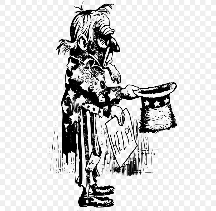 Uncle Sam United States Clip Art, PNG, 527x800px, Uncle Sam, Art, Begging, Black And White, Cartoon Download Free