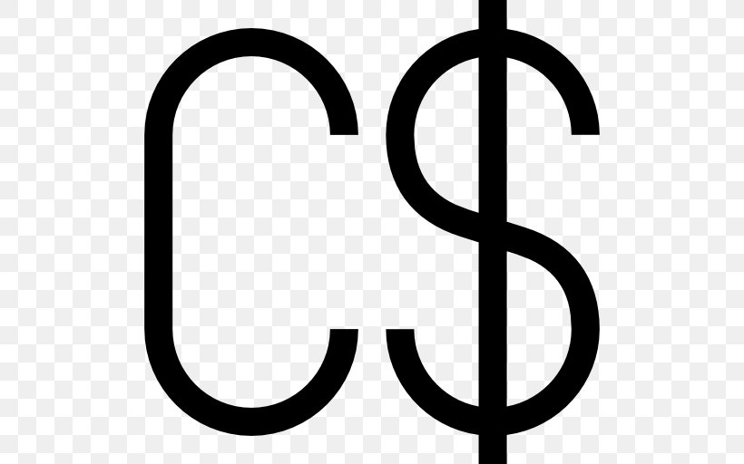 Canadian Dollar Currency Symbol Dollar Sign Money, PNG, 512x512px, Canadian Dollar, Area, Bank, Black And White, Brand Download Free