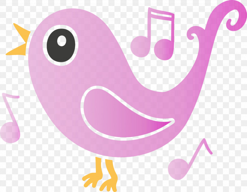 Pink Smile Bird, PNG, 3000x2339px, Cartoon Bird, Bird, Paint, Pink, Smile Download Free