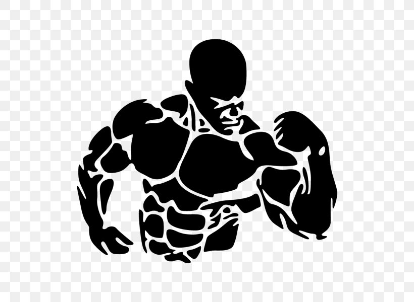 Wall Decal Sticker Bodybuilding Fitness Centre, PNG, 600x600px, Wall Decal, Arm, Black, Black And White, Bodybuilding Download Free