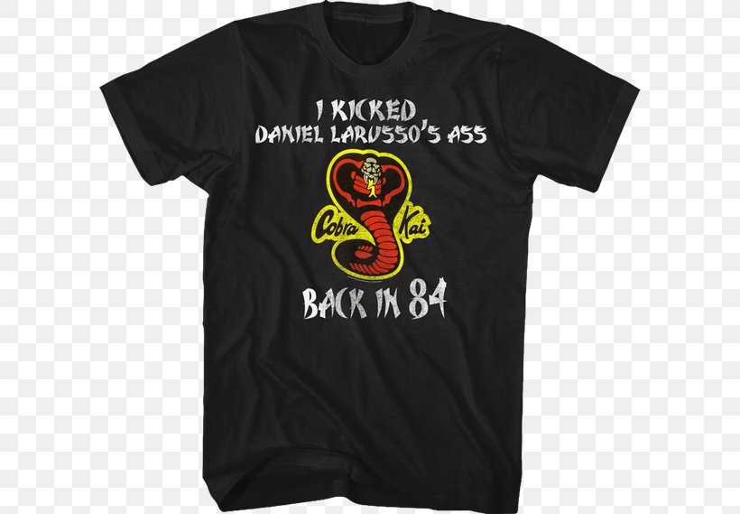 Concert T-shirt Daniel Larusso Mr. Kesuke Miyagi The Karate Kid, PNG, 600x569px, Tshirt, Active Shirt, Black, Brand, Cobra Kai Download Free
