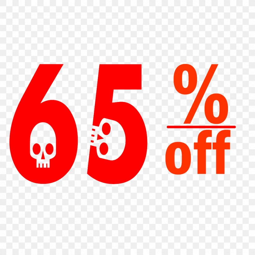 Halloween 65% Discount Tag., PNG, 1000x1000px, Logo, Area, Brand, Number, Red Download Free