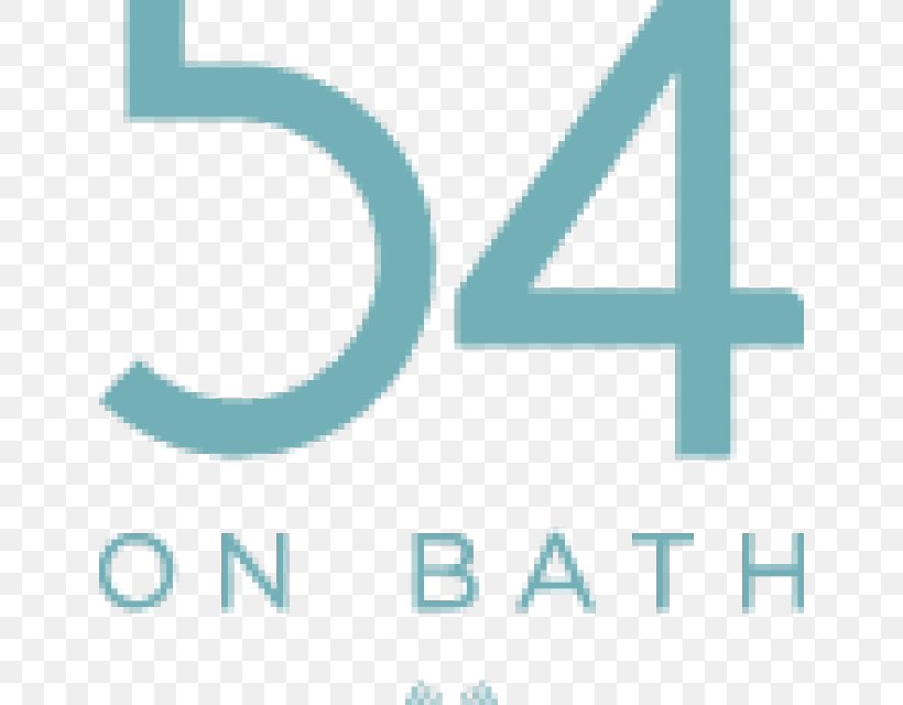 54 On Bath Logo Brand Sign Hotel, PNG, 640x640px, Logo, Aqua, Area, Azure, Blue Download Free
