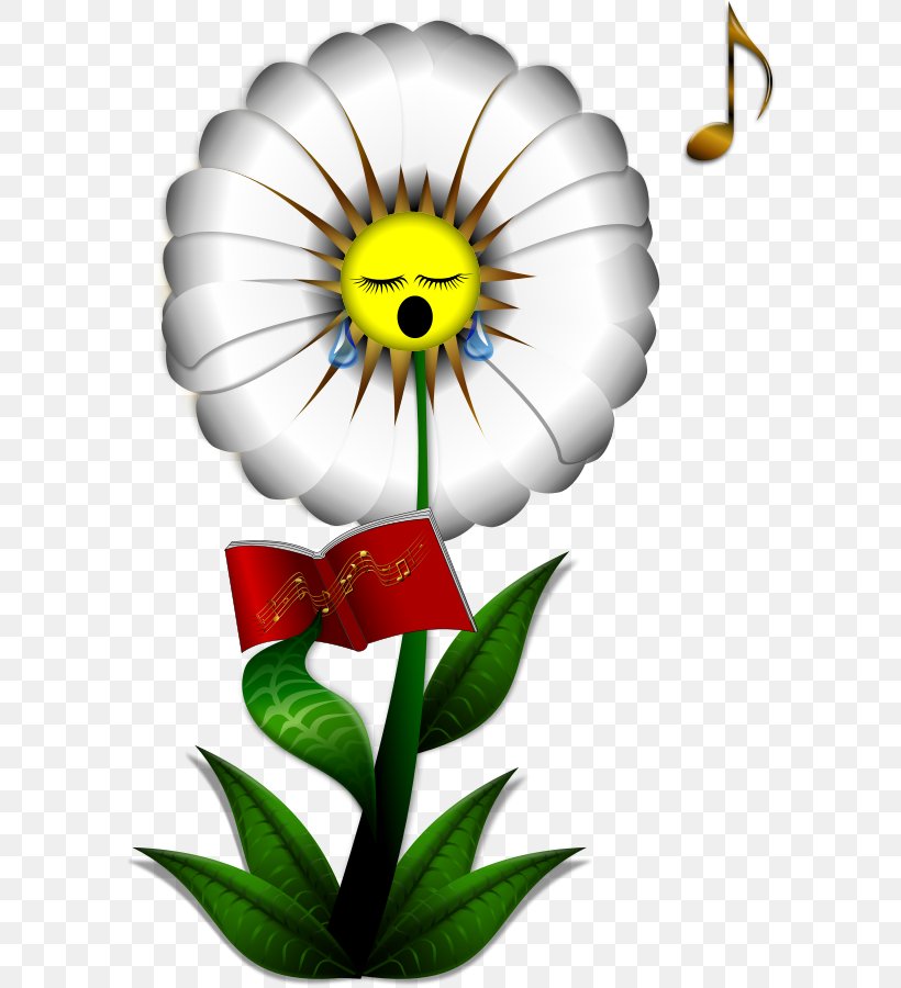 Flower Common Daisy Singing Clip Art, PNG, 597x900px, Watercolor, Cartoon, Flower, Frame, Heart Download Free