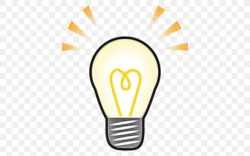 Light Bulb, PNG, 512x512px, Yellow, Light Bulb, Line Download Free