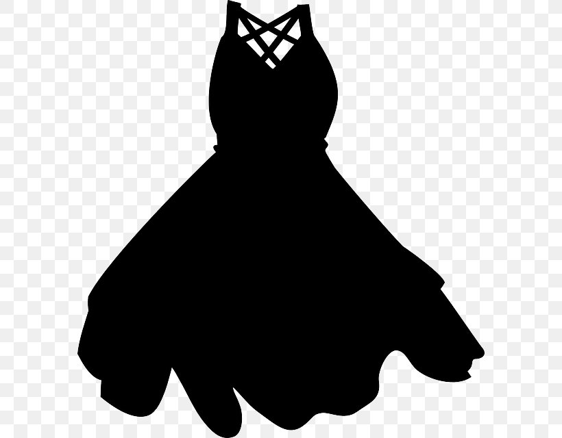Little Black Dress Clothing Clip Art, PNG, 594x640px, Little Black Dress, Beak, Black, Black And White, Blouse Download Free