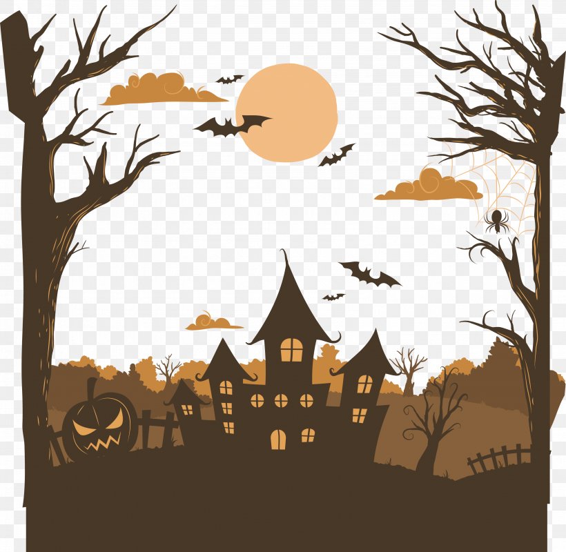 The Bleak Castle, PNG, 3171x3097px, Halloween, Branch, Clip Art, Computer Graphics, Drawing Download Free