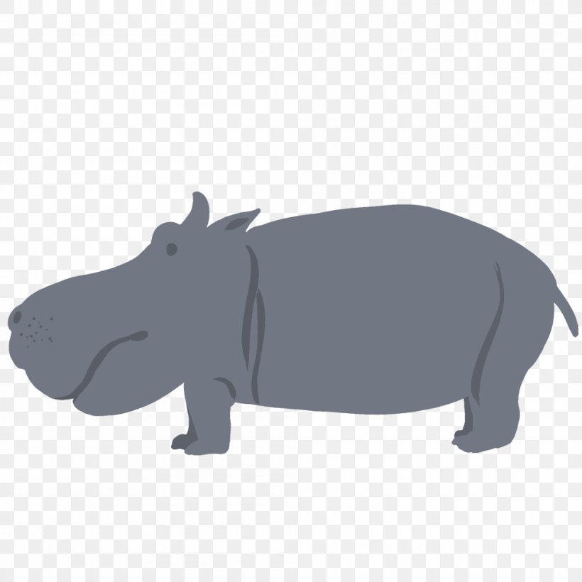 Hippopotamus Pig Animal Mammal, PNG, 1000x1000px, Hippopotamus, Animal, Black And White, Canidae, Carnivora Download Free