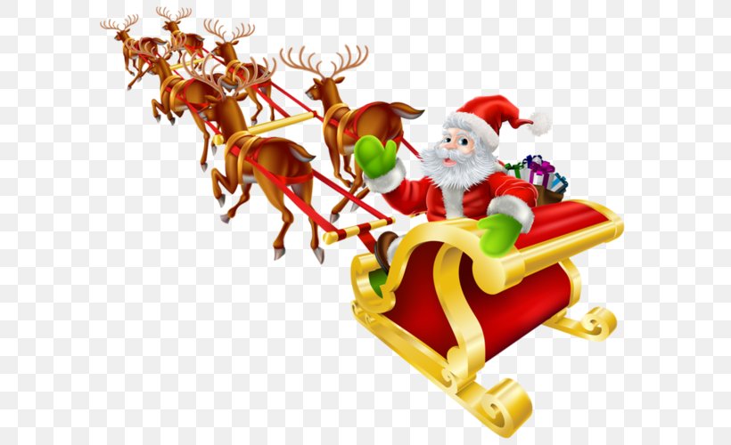Santa Claus Sled Christmas Reindeer, PNG, 600x500px, Santa Claus, Christmas, Christmas Decoration, Christmas Gift, Christmas Ornament Download Free