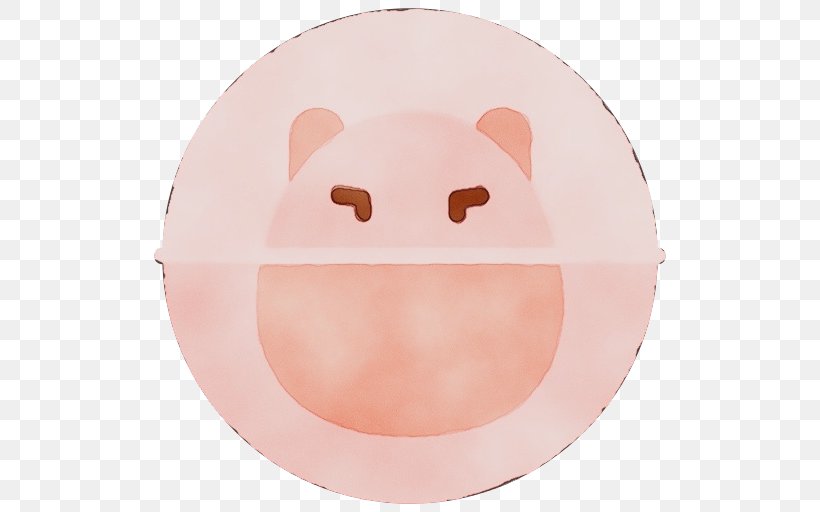 Face Pink Nose Plate Head, PNG, 512x512px, Watercolor, Cartoon, Cheek, Dishware, Face Download Free