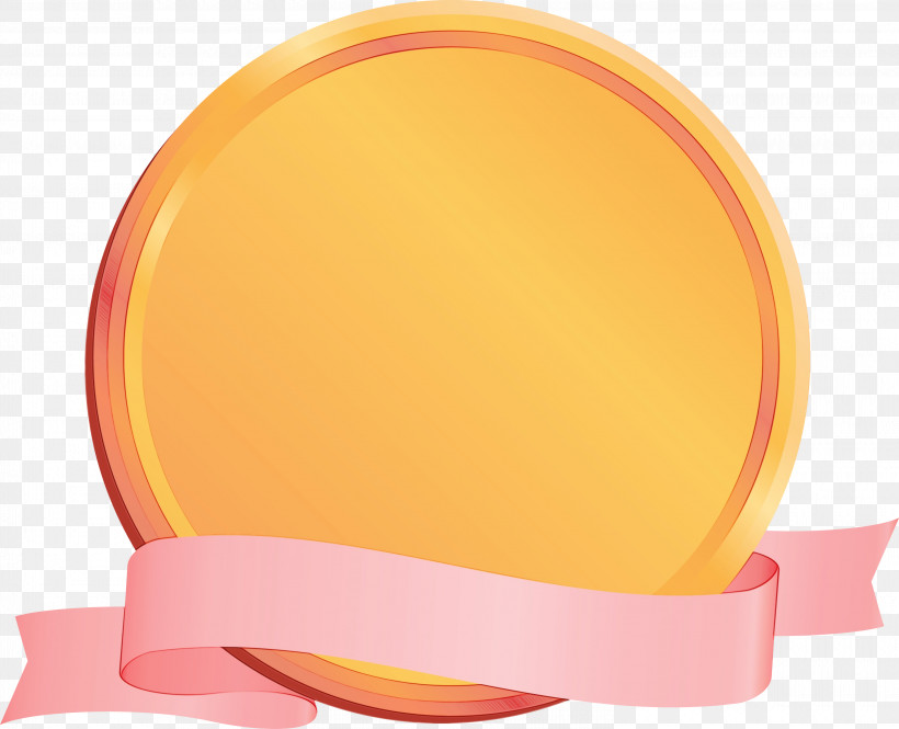 Orange, PNG, 3000x2434px, Emblem Ribbon, Dishware, Orange, Paint, Peach Download Free