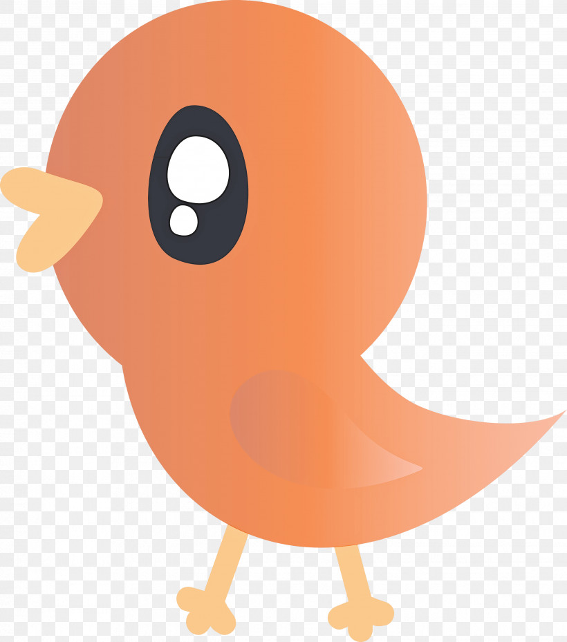 Orange, PNG, 2646x3000px, Cute Bird, Beak, Bird, Cartoon, Cartoon Bird Download Free