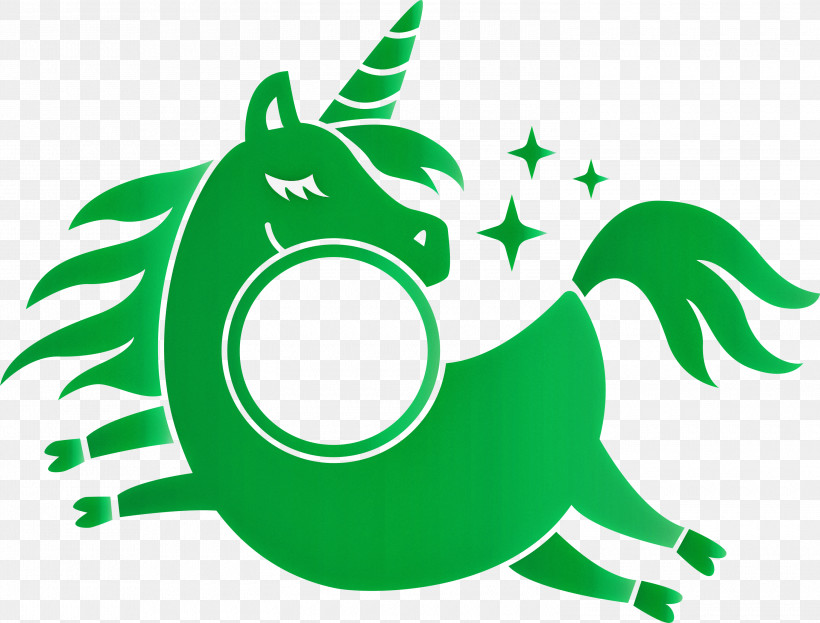 Unicorn Frame, PNG, 3000x2281px, Unicorn Frame, Green, Logo, Symbol Download Free