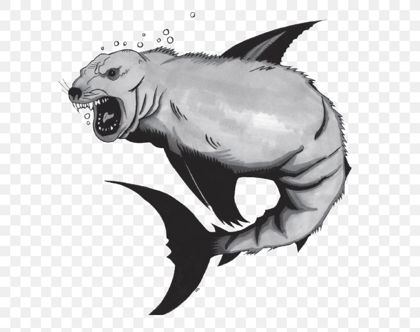 Tiger Shark Dungeons & Dragons Pathfinder Roleplaying Game Bunyip Role-playing Game, PNG, 627x648px, Tiger Shark, Art, Artwork, Bard, Black And White Download Free