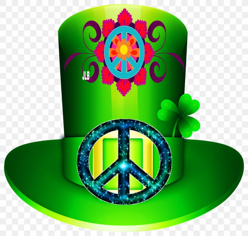 Peace Symbols Hippie Image Leprechaun, PNG, 2971x2822px, Peace Symbols, Art, Celtic Cross, Give Peace A Chance, Green Download Free