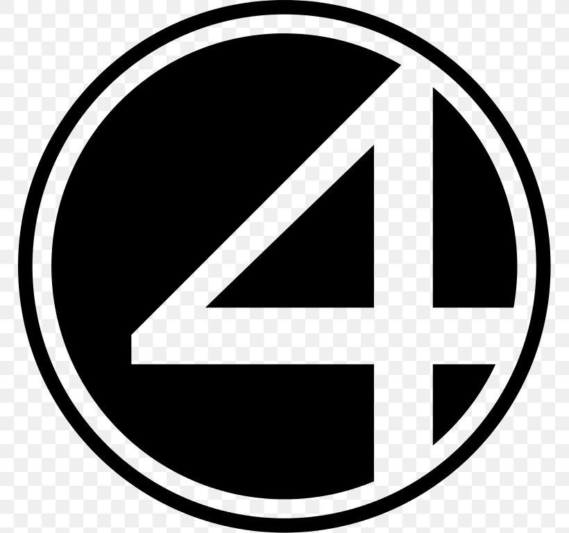 Fantastic Four Mister Fantastic Logo Comics Decal, PNG, 768x768px, Fantastic Four, Area, Black And White, Brand, Comic Book Download Free