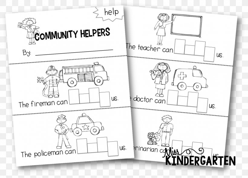 Lesson Plan Community Helpers Kindergarten Pre-school, PNG, 1544x1108px, Lesson, Area, Black And White, Brand, Child Download Free