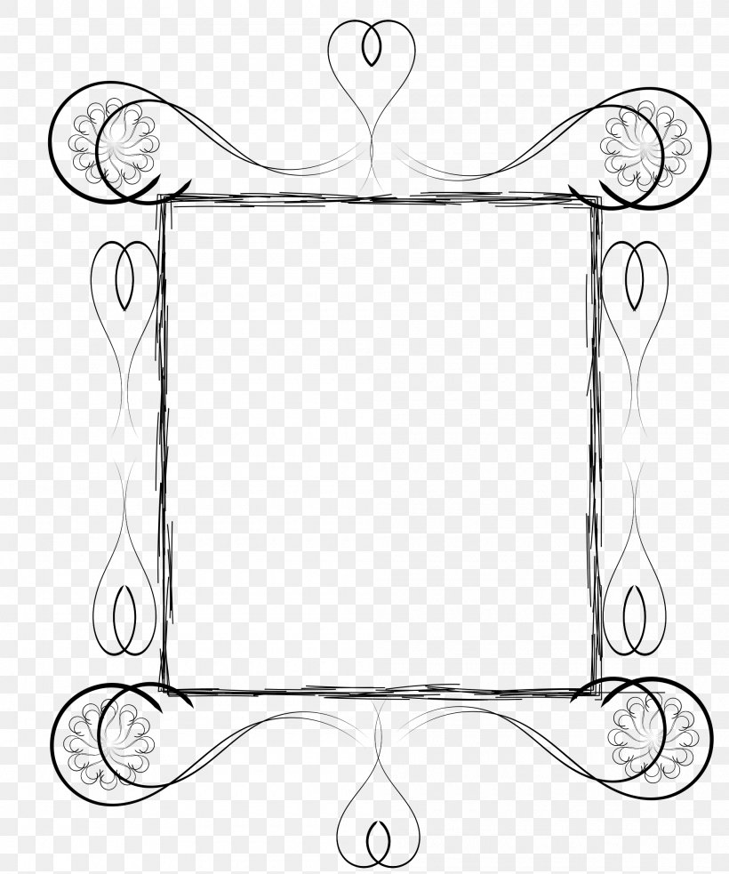 Picture Frames Scrapbooking Clip Art, PNG, 2000x2400px, Picture Frames, Area, Black, Black And White, Computer Download Free