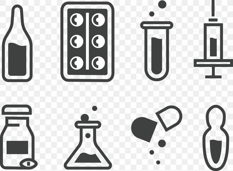Chemistry Hospital Icon, PNG, 3682x2705px, Chemistry, Ampoule, Black And White, Brand, Communication Download Free