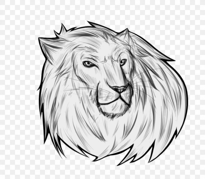 Lion Whiskers Cat Snout Sketch, PNG, 878x768px, Lion, Artwork, Big Cat, Big Cats, Black Download Free