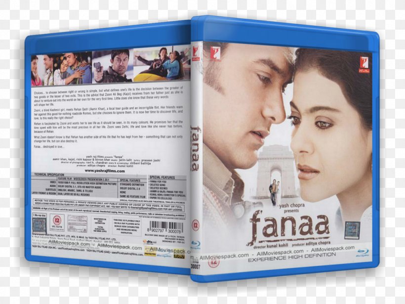 Fanaa Blu-ray Disc Bollywood Film DVD, PNG, 1024x768px, 51 Surround Sound, 2006, Fanaa, Bluray Disc, Bollywood Download Free