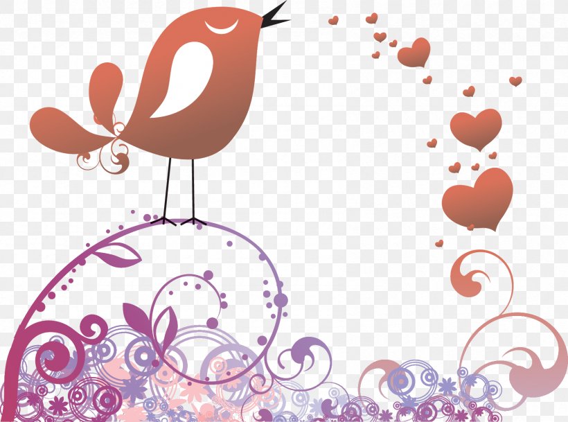 Lovebird Valentine's Day Heart, PNG, 1692x1258px, Watercolor, Cartoon, Flower, Frame, Heart Download Free