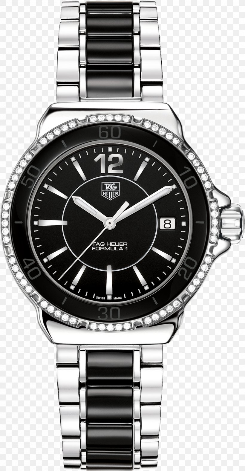 TAG Heuer Women's Formula 1 Watch TAG Heuer Aquaracer, PNG, 1000x1922px, Formula 1, Black, Brand, Chronograph, Jewellery Download Free