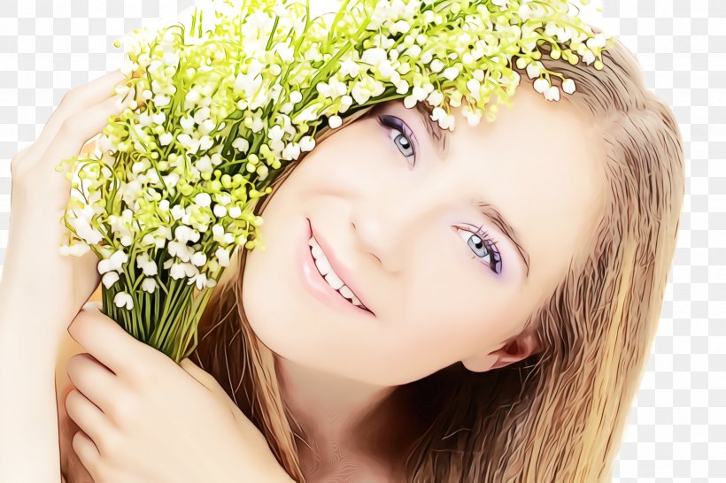 Hair Face Skin Forehead Beauty, PNG, 2448x1632px, Watercolor, Beauty, Face, Flower, Forehead Download Free