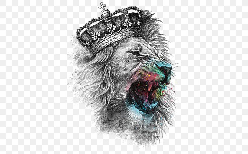 Lion's Head T-shirt Crown Iron-on, PNG, 510x510px, Lion, Animal, Art, Big Cats, Carnivoran Download Free