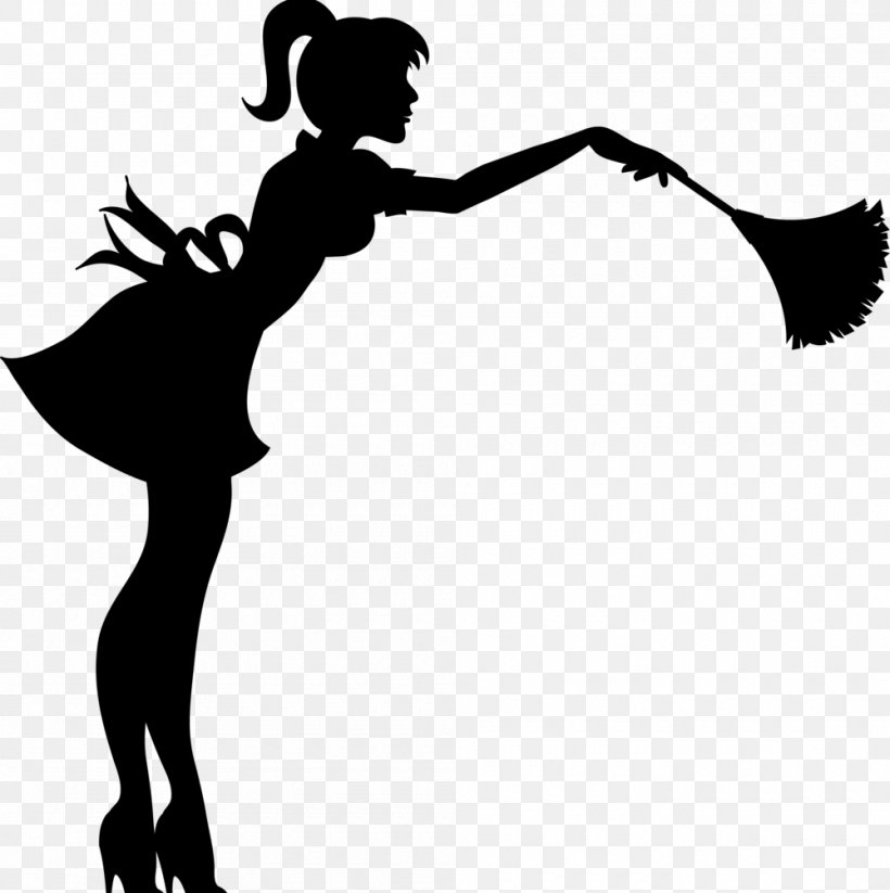 Cleaner Cleaning Maid Silhouette Clip Art, PNG, 1000x1004px, Cleaner, Arm, Art, Black, Black And White Download Free
