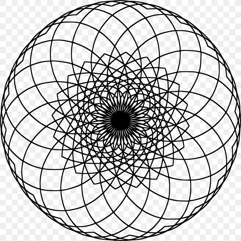 Spirograph Clip Art, PNG, 2395x2400px, Spirograph, Area, Art, Black And White, Geometry Download Free