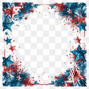 4th Of July - Patriotic Star Frame For Independence Day PNG