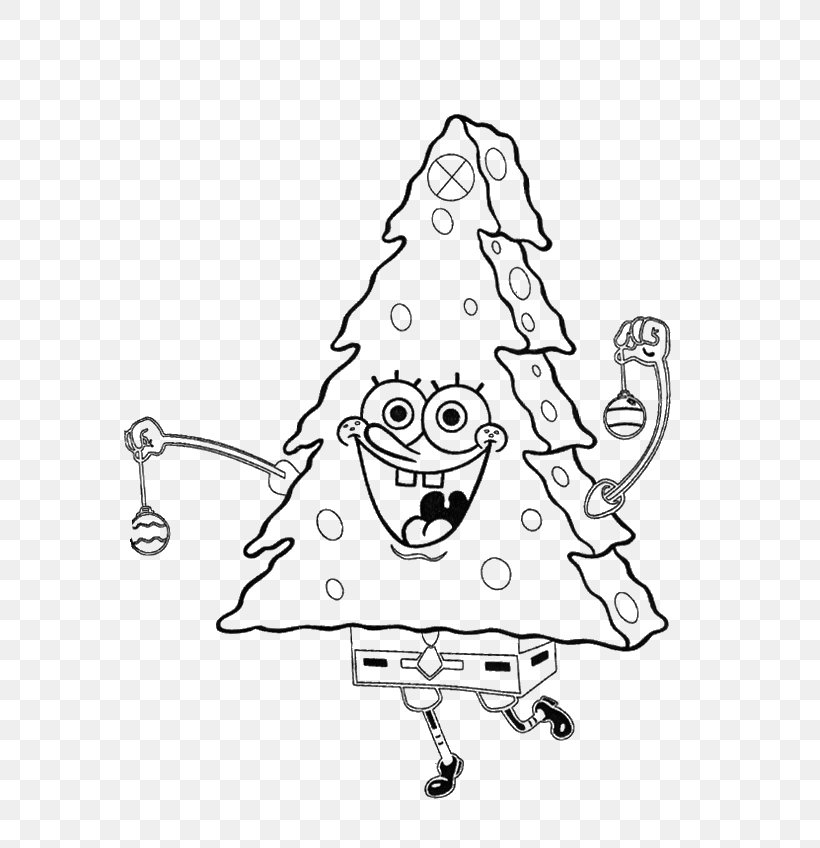 SpongeBob SquarePants Colouring Pages Coloring Book Christmas Coloring Pages Christmas Tree, PNG, 660x848px, Spongebob Squarepants, Adult, Area, Art, Auto Part Download Free