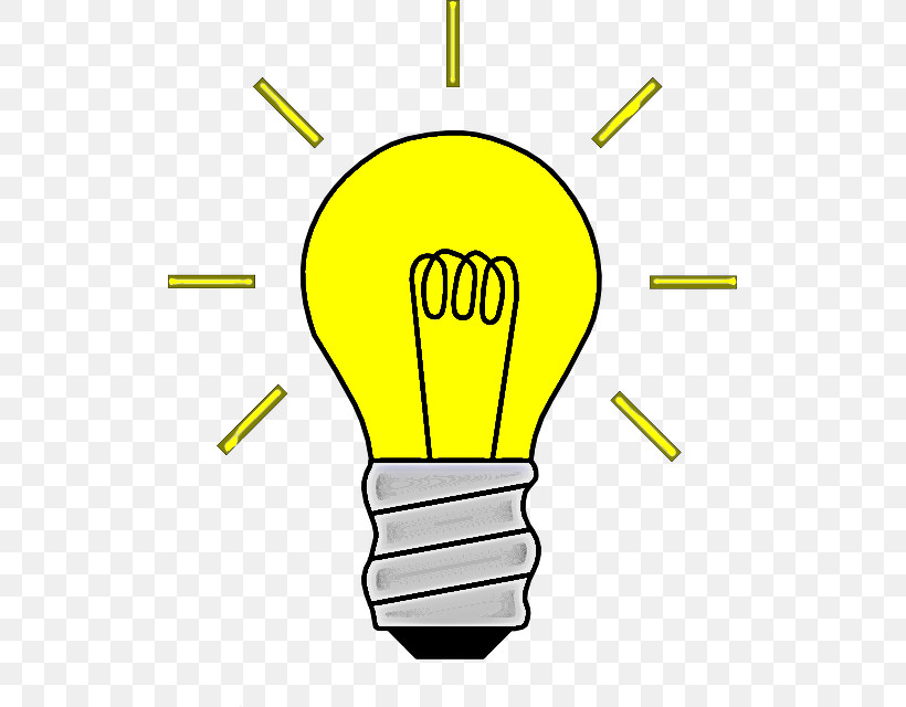 Light Bulb, PNG, 515x640px, Yellow, Light Bulb, Line Download Free