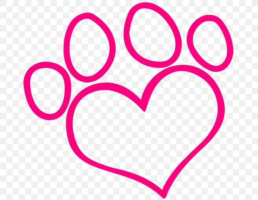 Dog Paw Heart Puppy Clip Art, PNG, 672x638px, Watercolor, Cartoon, Flower, Frame, Heart Download Free