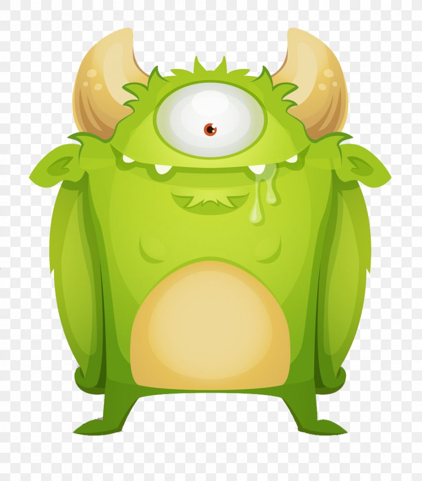 Monster Green Euclidean Vector, PNG, 898x1024px, Monster, Amphibian, Blue, Cartoon, Dragon Download Free