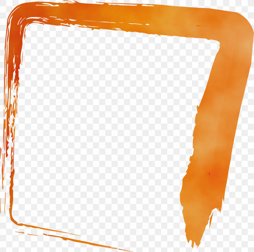 Orange, PNG, 3000x2983px, Brush Frame, Frame, Orange, Paint, Rectangle Download Free
