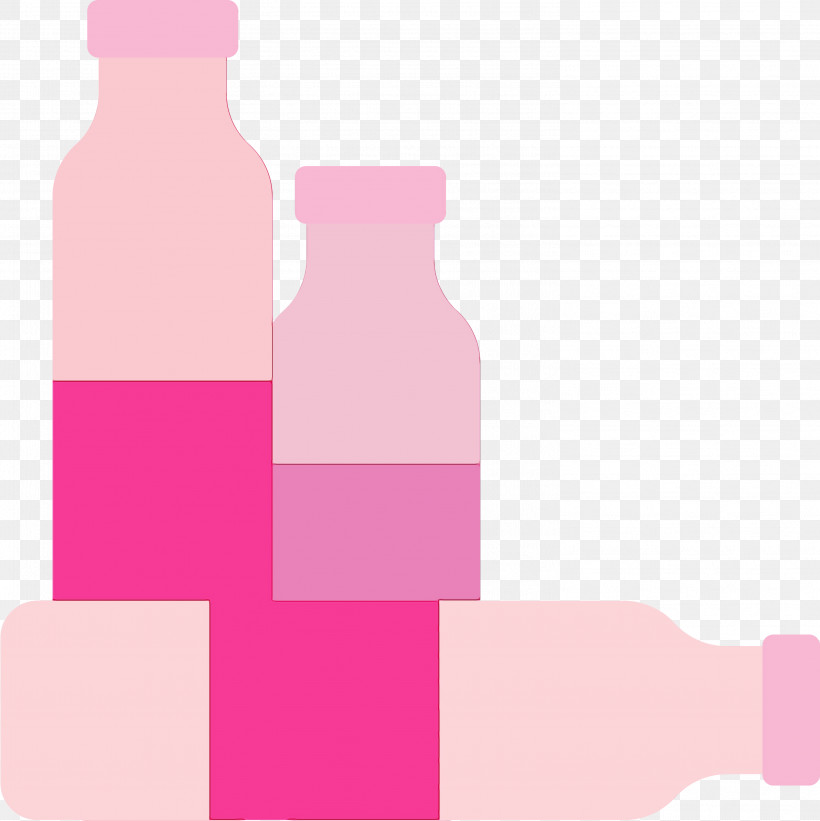 Glass Bottle Pink M Glass Font Bottle, PNG, 2996x3000px, Bottle, Glass, Glass Bottle, Meter, Paint Download Free