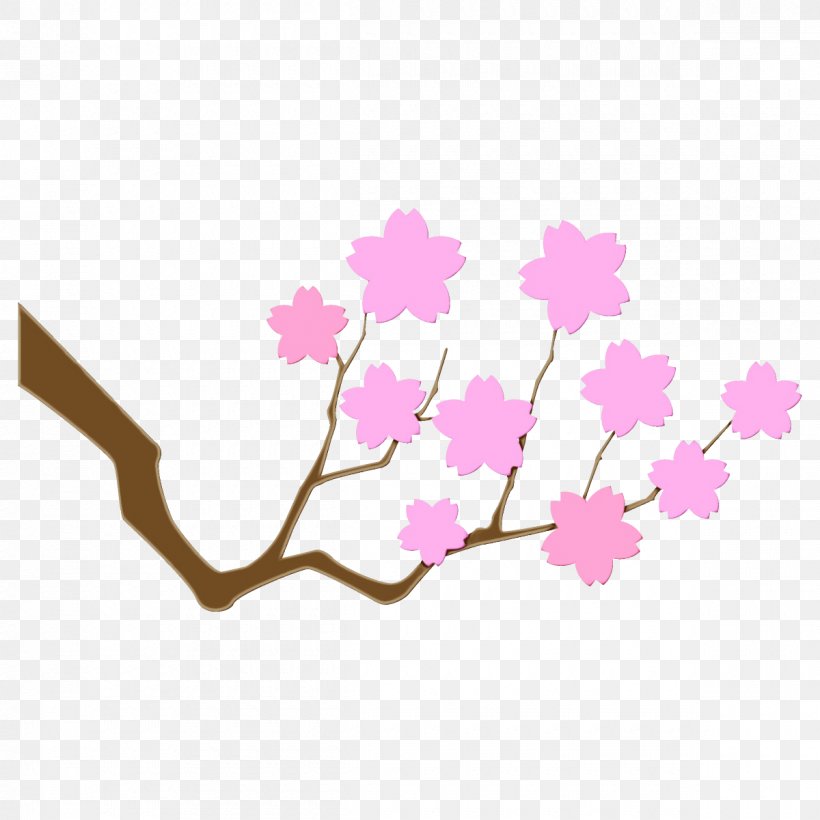 Cherry Blossom, PNG, 1200x1200px, Watercolor, Blossom, Branch, Cherry Blossom, Flower Download Free
