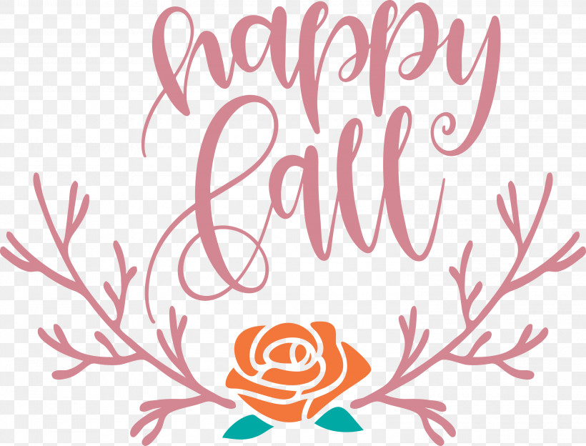 Happy Autumn Happy Fall, PNG, 3000x2285px, Happy Autumn, Cricut, Floral Design, Free, Happy Fall Download Free